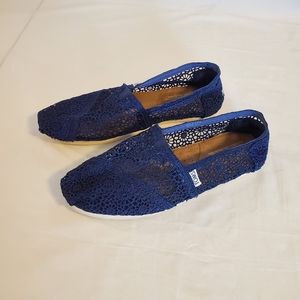 Toms Blue Lace Women's Shoes Size 8